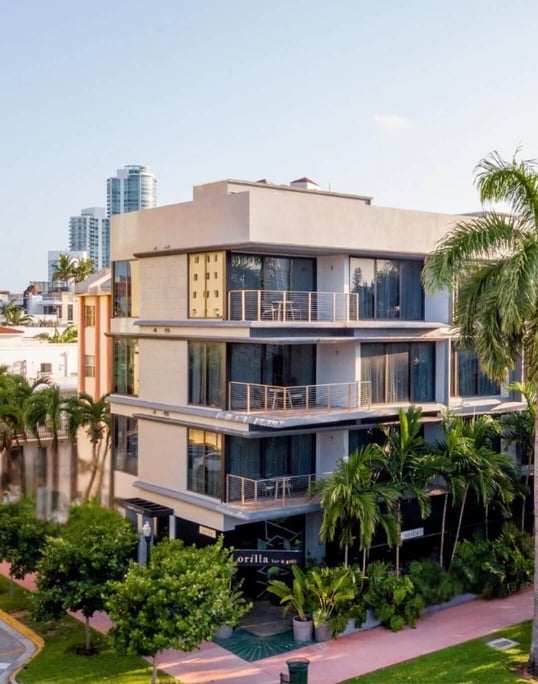 The March Hotel Building Aerial View